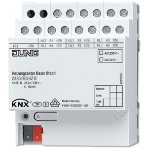 Jung 2336REGHZB Актуатор отопления, базовый, 6 групп