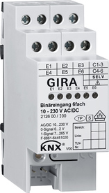 Gira 212600 KNX Двоичный вход 6-местный. 10 - 230 В AC/DC, цвет: REG plus