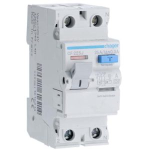 УЗО Hager / 25A / 300mA / A-тип / 2 пол. / CF225J