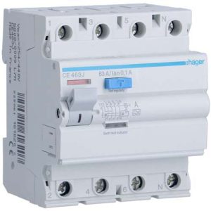 УЗО Hager / 63A / 100mA / A-тип / 4 пол. / CE463J