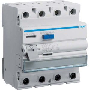 УЗО Hager / 40A / 300mA / A-тип / 4 пол. / CFA440D