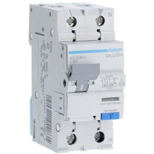 Дифф. автомат Hager / 40A / 30mA / A-тип / C-хар / 2 пол / 6kA / AD990J