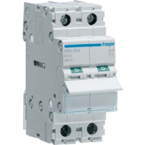 Рубильник / 2 пол / 63A / 2 мод / Hager / SBN263