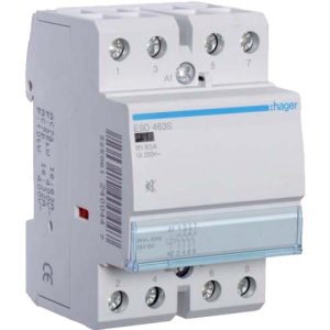 Контактор Hager / 24V AC / 63A / 4НО / 3 мод / малошумный / ESD463S