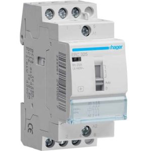 Контактор Hager / 230V AC / 25A / 3НО / 2 мод / с ручным управлением / ERC325